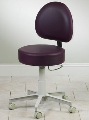 Premium Series, 5-Leg, Pneumatic Stool with D-Shaped Backrest