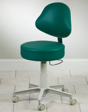 Premium Series, 5-Leg, Pneumatic Stool w/ Lumbar-Shaped Backrest