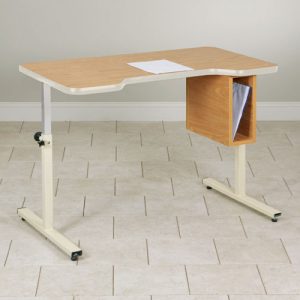 Personal Work Table with Small Cut-Out and Stationary Top
