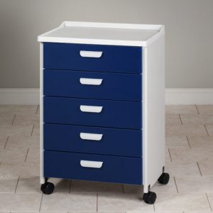 Molded Top Mobile Treatment Cabinet with 5 Drawers