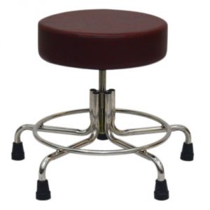 Non-Magnetic MRI Adjustable Stool, 21" to 27" with Rubber Tips - Burgundy