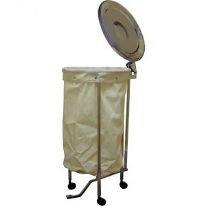 MRI Non-Magnetic Stainless Steel Hamper with Foot Operated Lid
