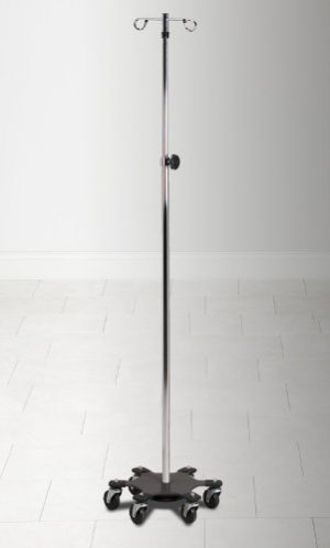 Six-Leg, Space Saver, Heavy Duty, 2-Hook Infusion Pump Stand