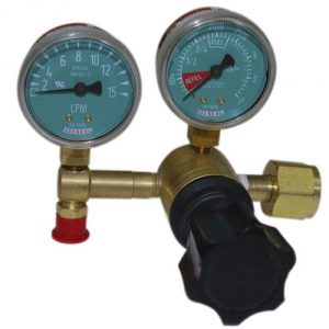 MRI Oxygen Regulator w\Flow Control Knob, Nut & Nipple