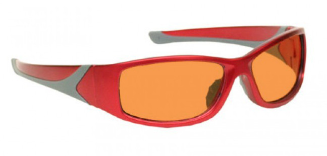 Green Beam Laser Strike Safety Glasses for Pilots / Police / Emergency Personnel - Model 808 - Red