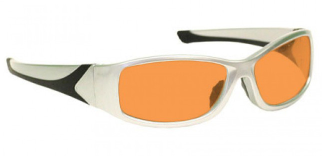 Green Beam Laser Strike Safety Glasses for Pilots / Police / Emergency Personnel - Model 808 - Silver