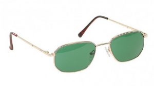 Economy Gold Metal Glassworking Safety Glasses - Light Green Filter