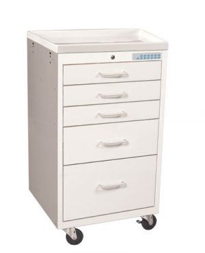 Anesthesia Carts (Mini Electronic Lock - 5 Drawer Cart) - MME-524