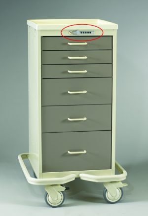 Anesthesia Carts (Mini Push Button Lock - 6 Drawer Tower) - MPT-630